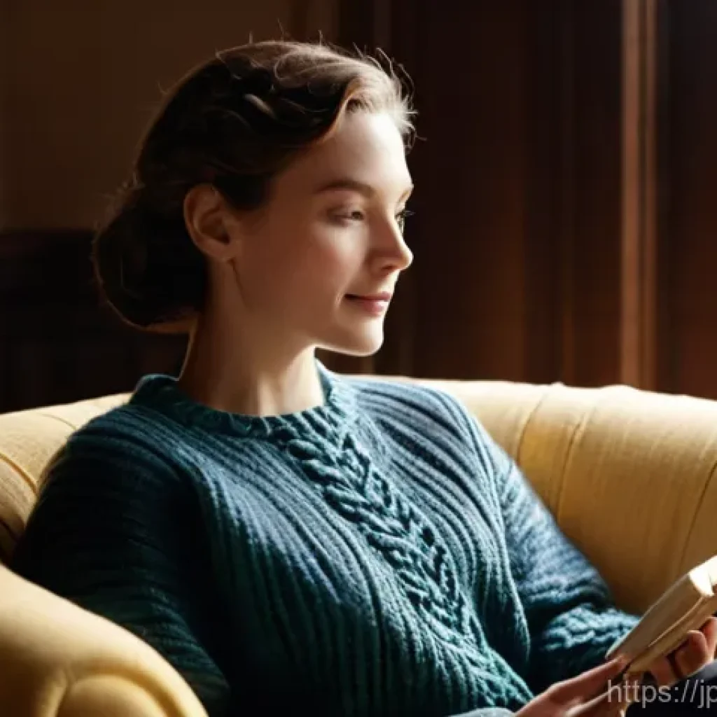 유기농 제과 브랜드 - **Prompt:** A cozy, sunlit afternoon scene indoors. A woman in her late 20s, with a serene expressio...