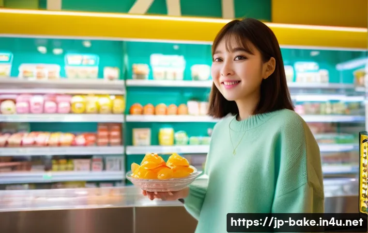 제로 칼로리 제과 제품 - **Prompt:** A vibrant, eye-level photographic shot inside a well-lit, modern Japanese convenience st...