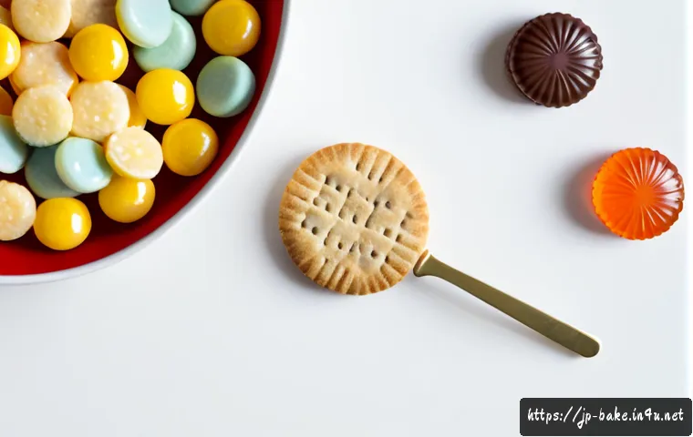 사탕 및 과자 속 칼로리 비교 - Photorealistic overhead comparison scene of assorted colorful hard candies, gummy candies, and choco...