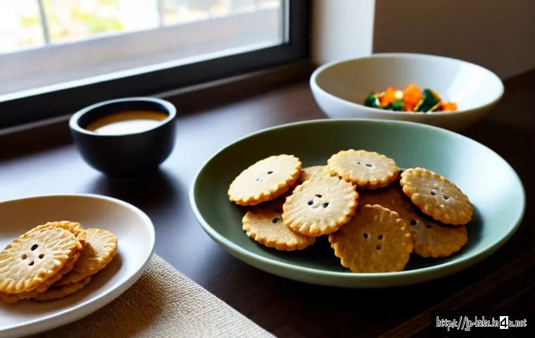 과자 레시피의 혁신적인 변화 - Photorealistic modern Japanese home kitchen, innovative snack recipe transformation shown through ne...