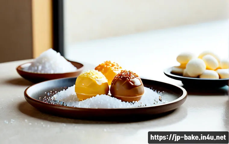 소금 제과 제품 - Photorealistic premium assortment of salt confectionery products on a clean light stone tabletop: bu...